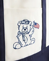 Teddy Bear Graphic Canvas Beach Bag