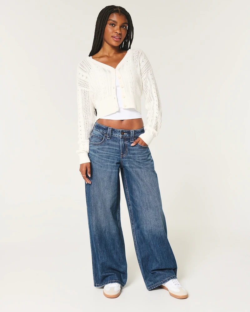 Low-Rise Dark Wash Super Baggy Jeans