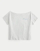 Easy Off-the-Shoulder Baseball Graphic Tee