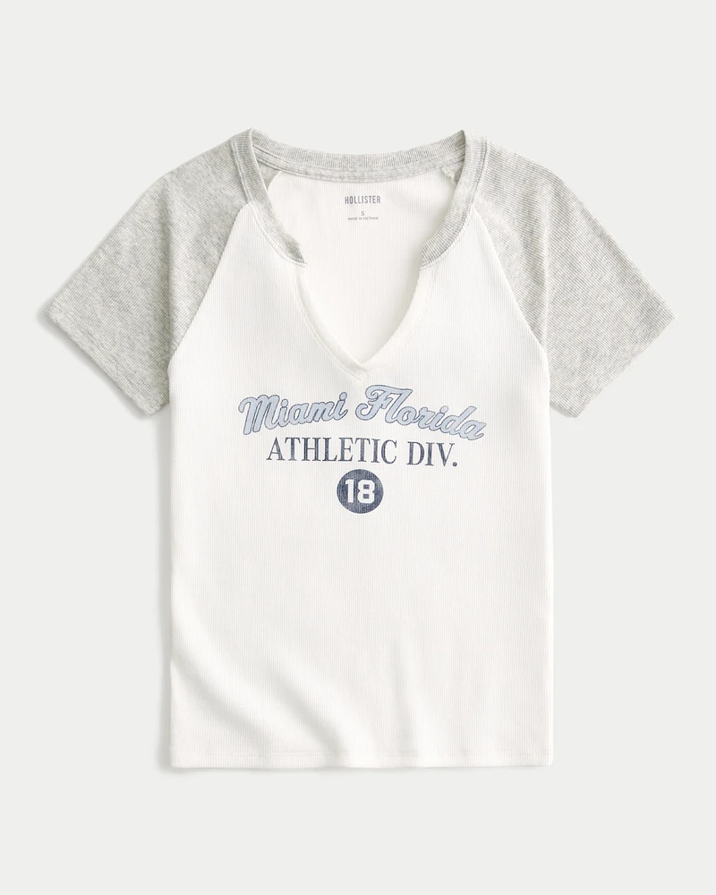 Easy Notch-Neck Miami Graphic Baby Tee