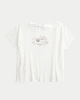 Easy Ribbon Tie-Back Heart Graphic Tee