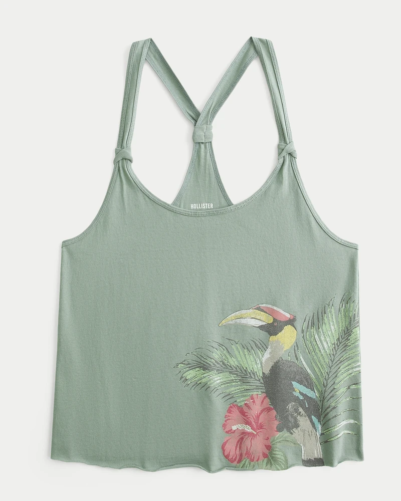 Easy Trend Drop Tropical Bird Graphic Tank
