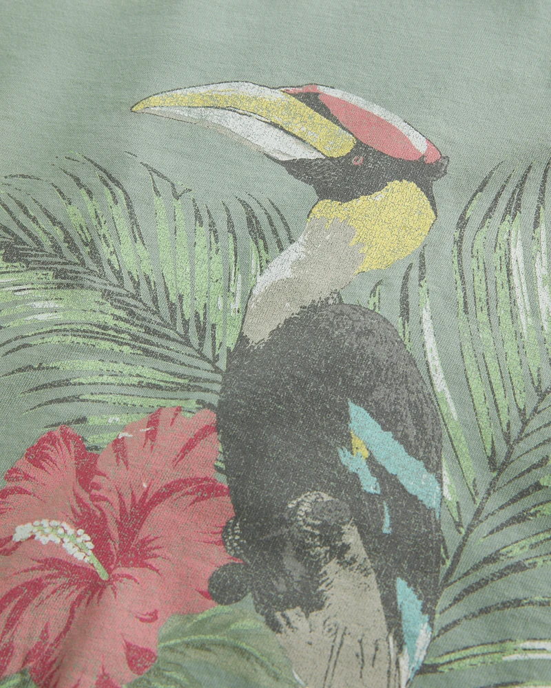 Easy Trend Drop Tropical Bird Graphic Tank