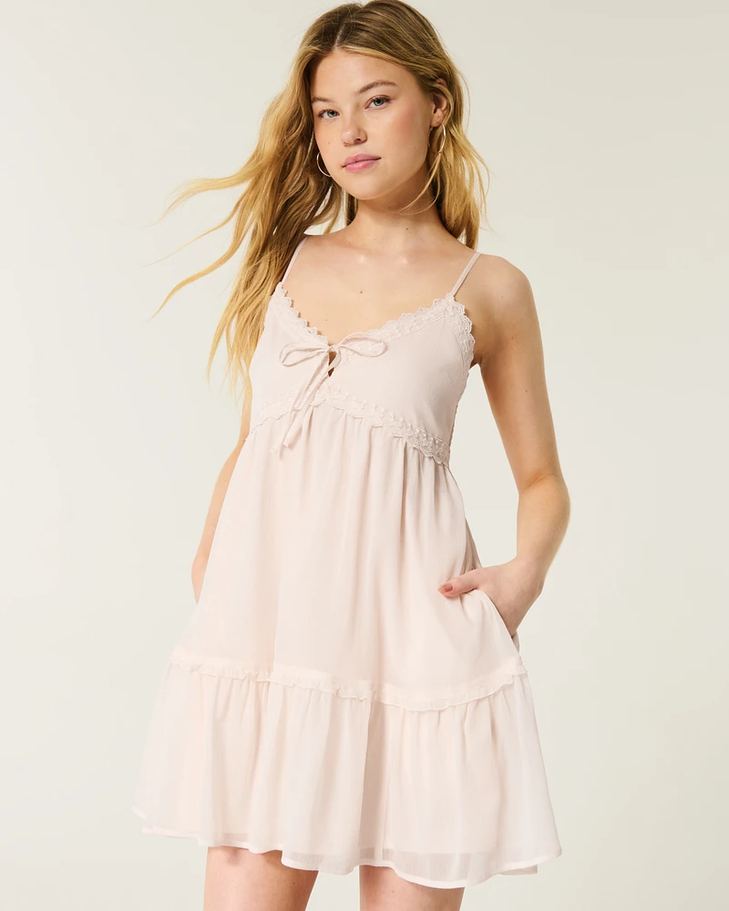 Chiffon Babydoll Mini Dress