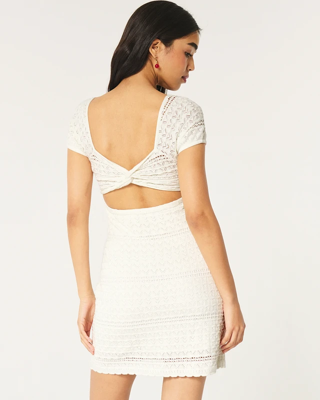 white christmas dresses Crochet Mini Dress – English Factory main image 1