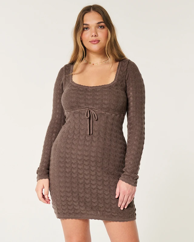 Hollister Long-Sleeve Crochet-Style Mini Dress at Hamilton Place in  Chattanooga, TN