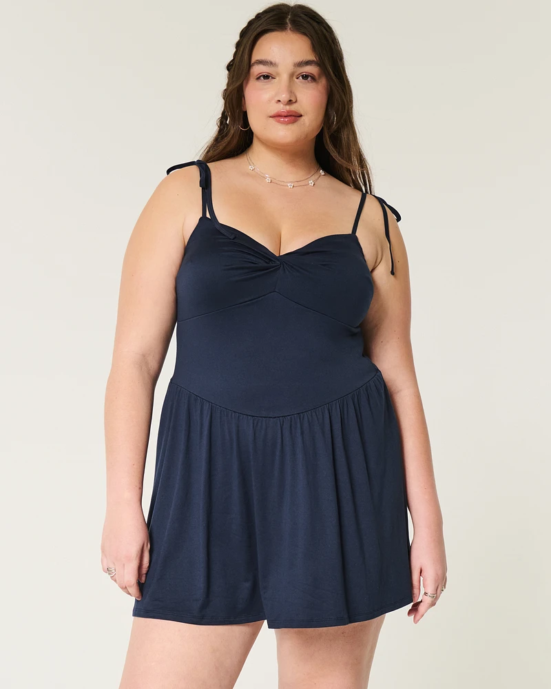 Drop-Waist Knit Mini Dress