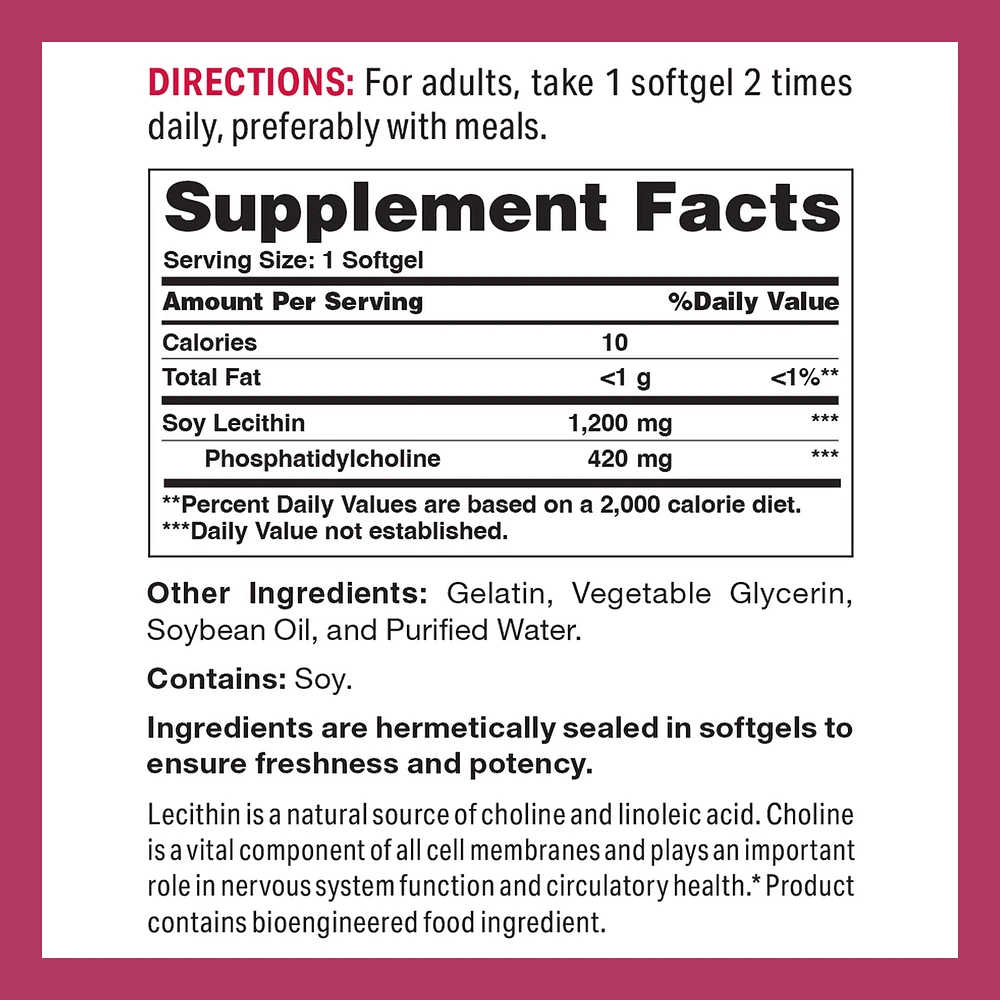 Triple Strength Ultra Lecithin 1200MG 100 Rapid Release Softgels