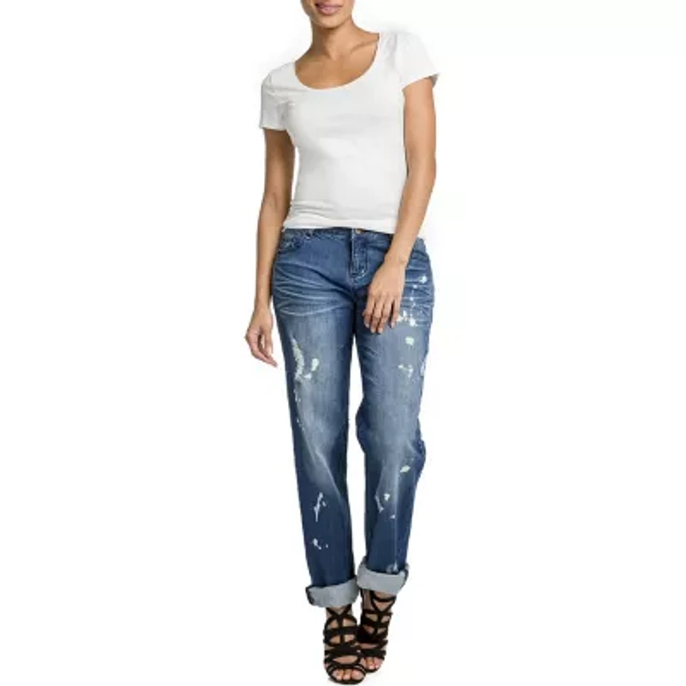 Poetic Justice Curvy Rolled Cuff Boyfriend Jean