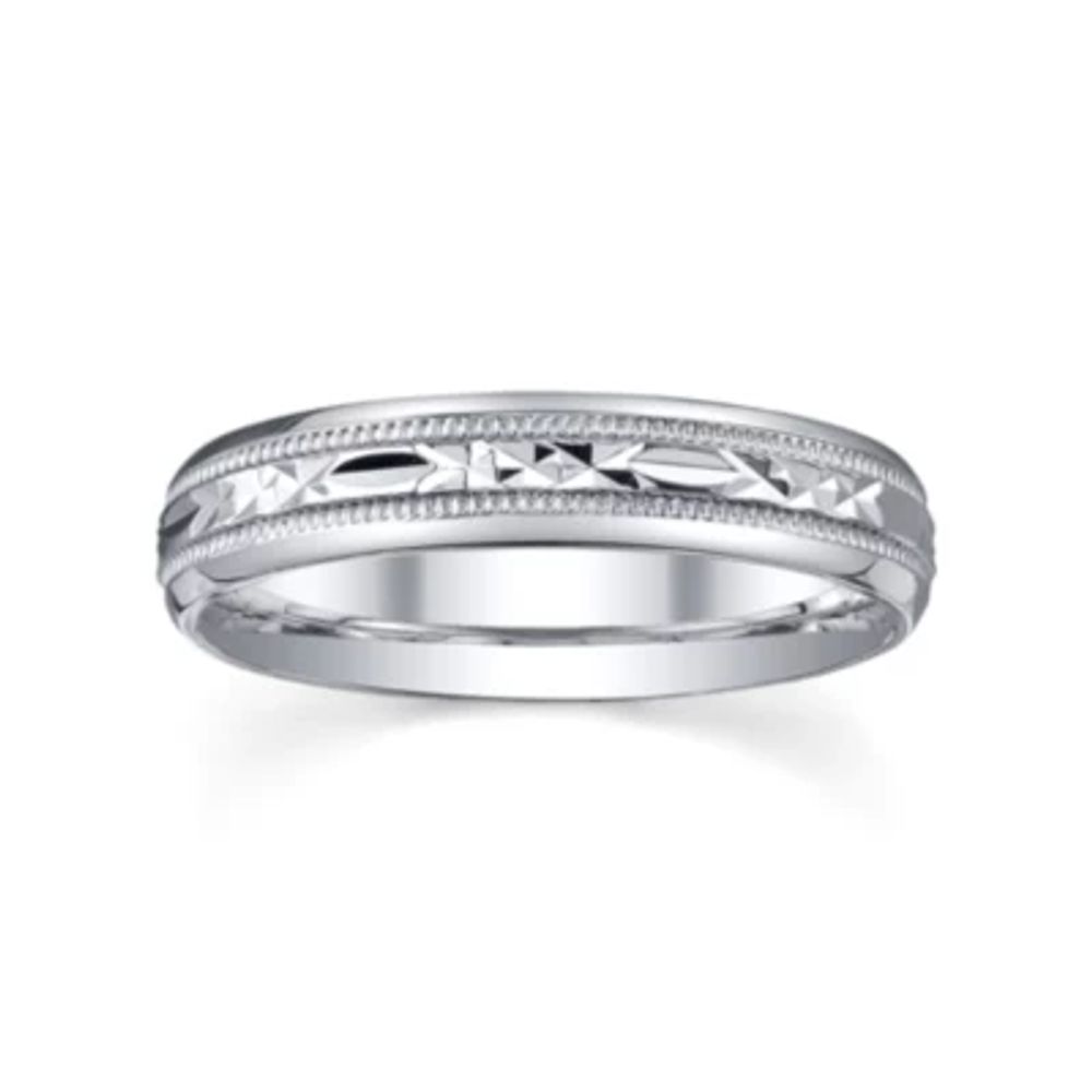Womens 4mm Sterling Silver Wedding Band