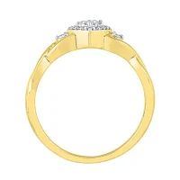Promise My Love Womens 1/ CT. T.W. Natural White Diamond 10K Gold Cushion Ring