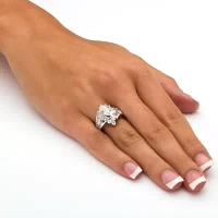 DiamonArt® Womens / CT. T.W. White Cubic Zirconia Platinum Over Silver Engagement Ring