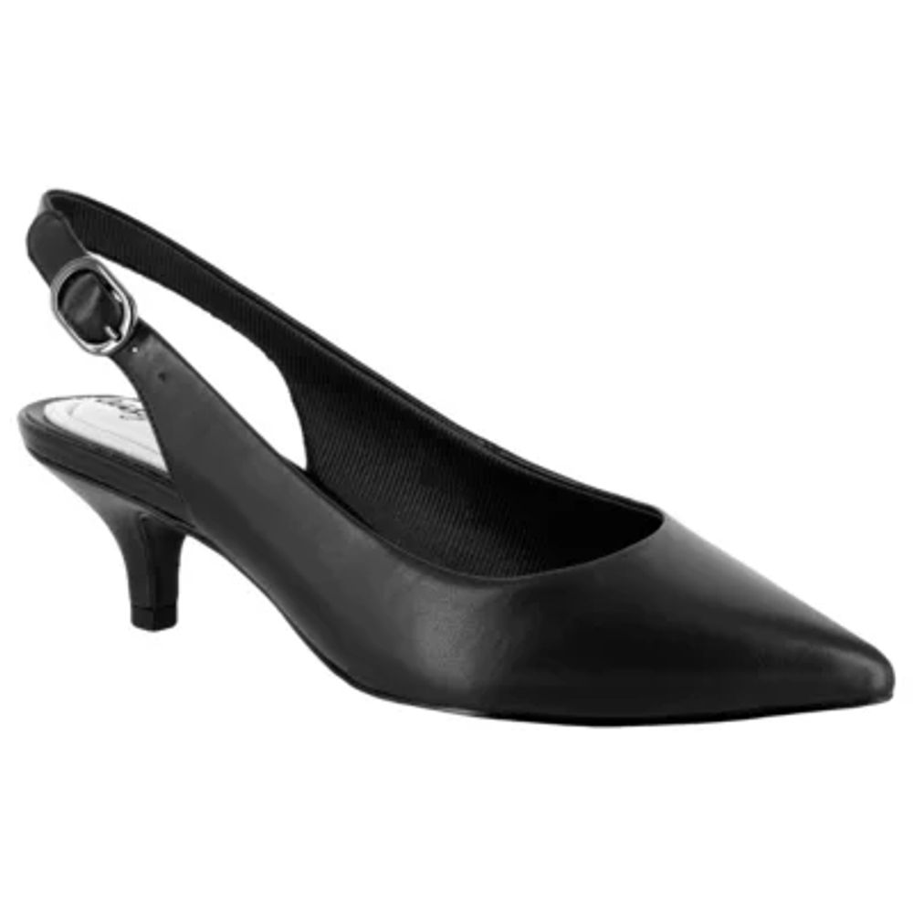 Easy Street Faye Womens Pointed Kitten Heel Pumps