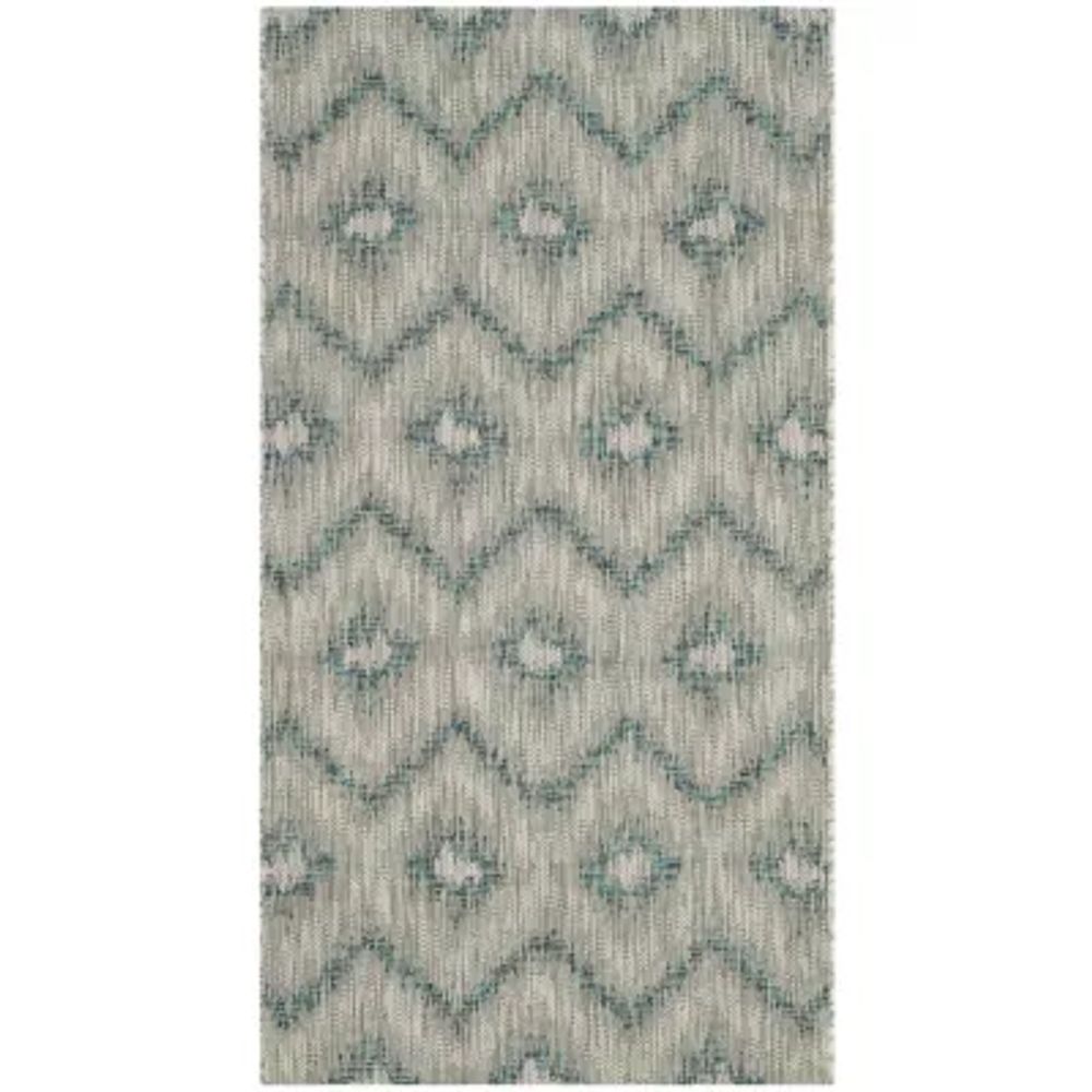 Safavieh Courtyard Collection Lexine Chevron Indoor/Outdoor Area Rug