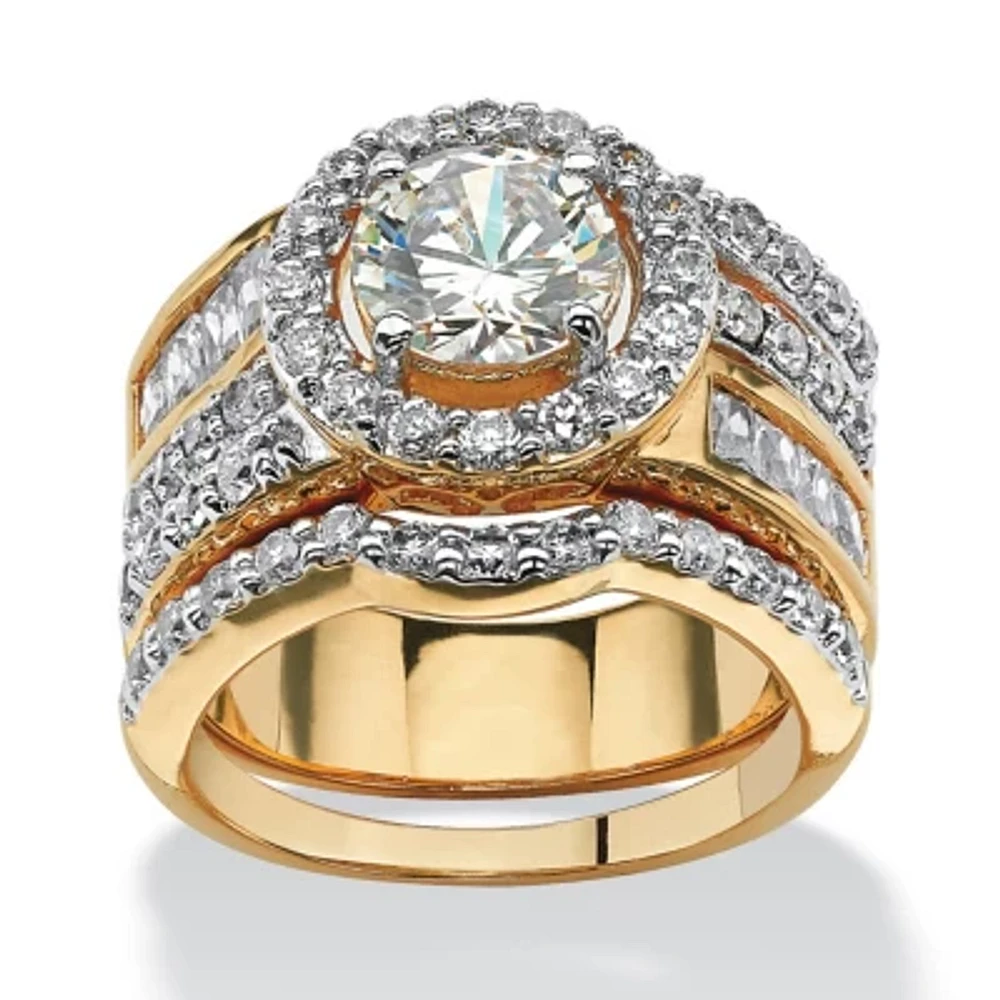 Womens 5 1/4 CT. T.W. Cubic Zirconia 18K Gold Over Brass Bridal Set