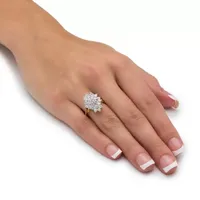 Womens 1 / CT. T.W. Cubic Zirconia 14K Gold Over Brass Cocktail Ring