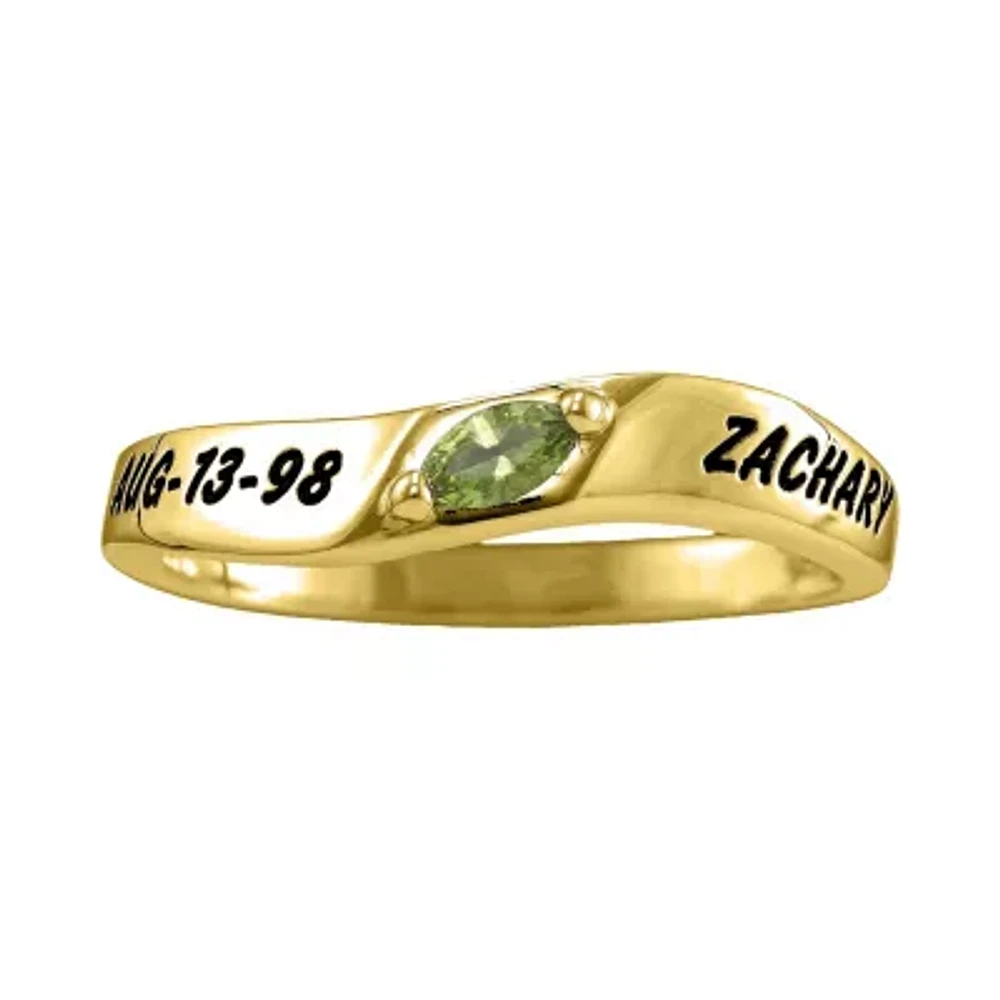 Personalized Womens Simulated 14K Gold Stackable Ring