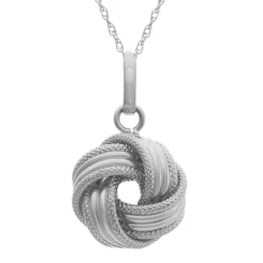 Made in Italy Womens 14K White Gold Knot 18 Inch Pendant Necklace