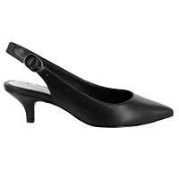 Easy Street Faye Womens Pointed Kitten Heel Pumps