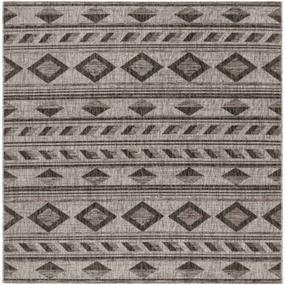 Safavieh Courtyard Collection Luana Geometric Indoor/Outdoor Square Area Rug
