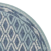 Safavieh Courtyard Collection Trent Geometric Indoor/Outdoor Round Area Rug