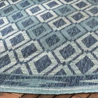 Safavieh Courtyard Collection Trent Geometric Indoor/Outdoor Round Area Rug
