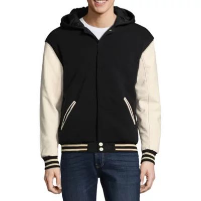 Vintage Leather Mens Faux Reversible Lightweight Varsity Jacket