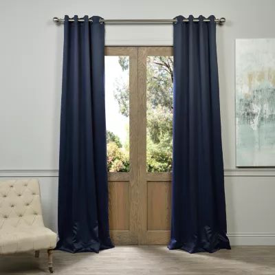 Exclusive Fabrics & Furnishing Solid Grommet Top Light-Filtering Single Curtain Panel
