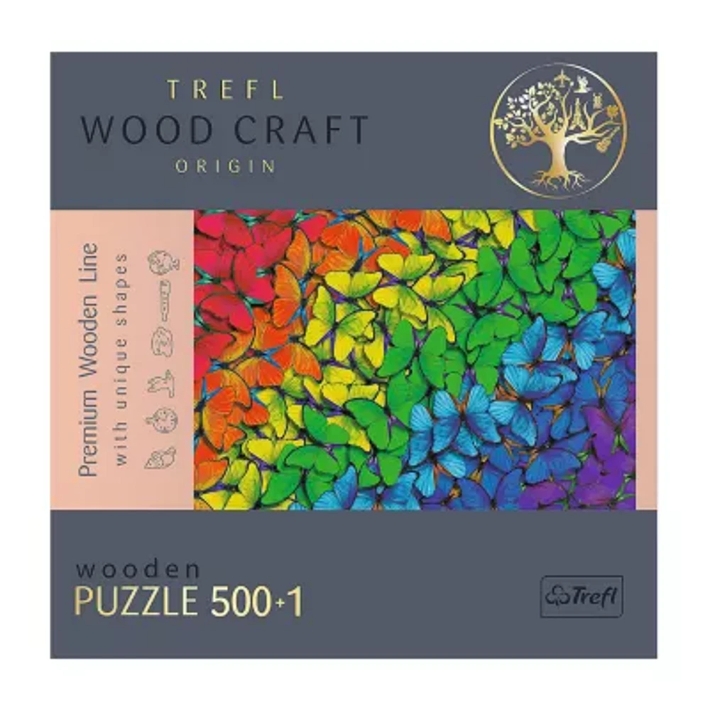 Trefl Puzzles - 501 Piece Wood Rainbow Butterflies 501 Puzzle