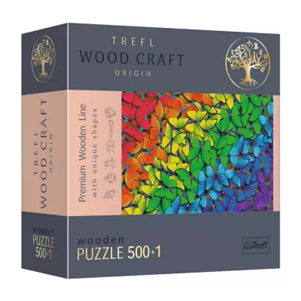Trefl Puzzles - 501 Piece Wood Rainbow Butterflies 501 Puzzle