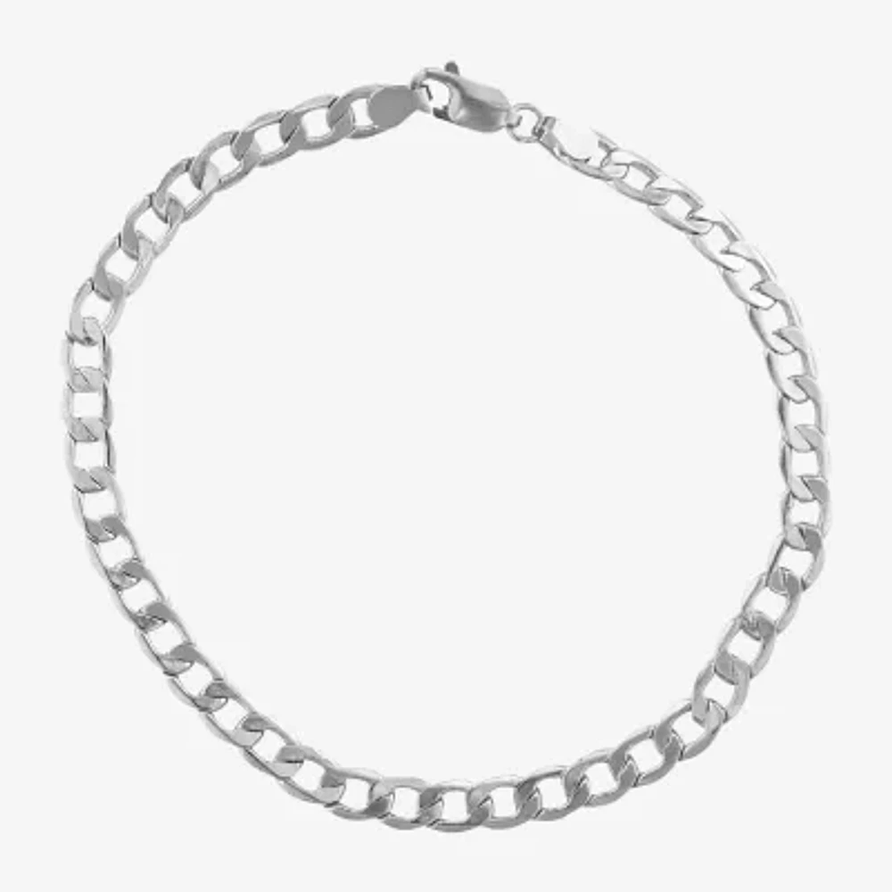 Mens 10K Gold 8 Inch Hollow Curb Chain Bracelet