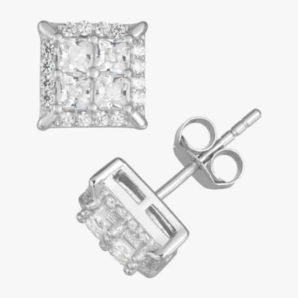 1/2 CT. Cubic Zirconia Sterling Silver 8.1mm Stud Earrings