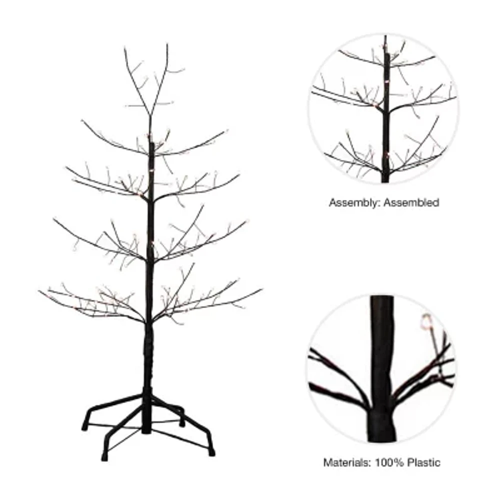 Kurt Adler 3-Foot Black Twig Tree with Warm White Cool White Twinkle Lights