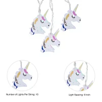 Kurt Adler Battery-Operated 10-Light USB Metal Unicorn Light Set
