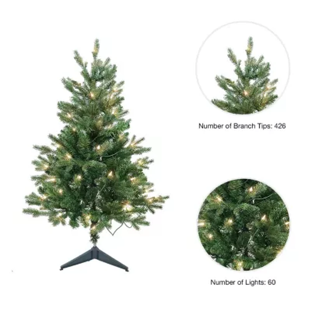 Kurt Adler 3-Foot Pre-Lit Clear Incandescent Jackson Pine Tree