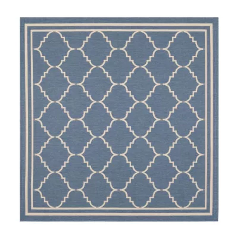 Safavieh Courtyard Collection Skin Geometric Indoor/Outdoor Square Area Rug
