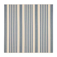 Safavieh Courtyard Collection Santos Stripe Indoor/Outdoor Square Area Rug