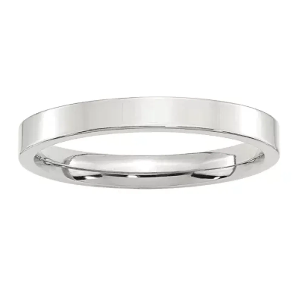 Womens 3MM Sterling Silver Wedding Band
