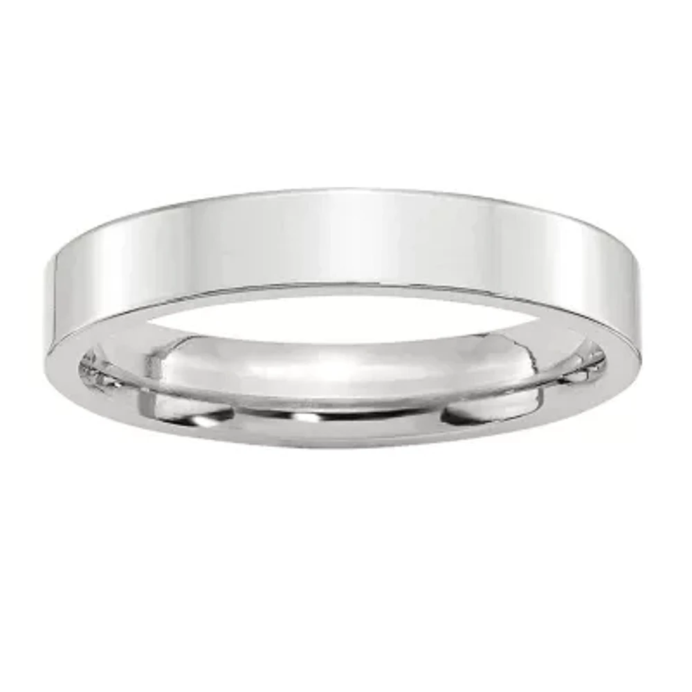 Mens 4MM Sterling Silver Wedding Band
