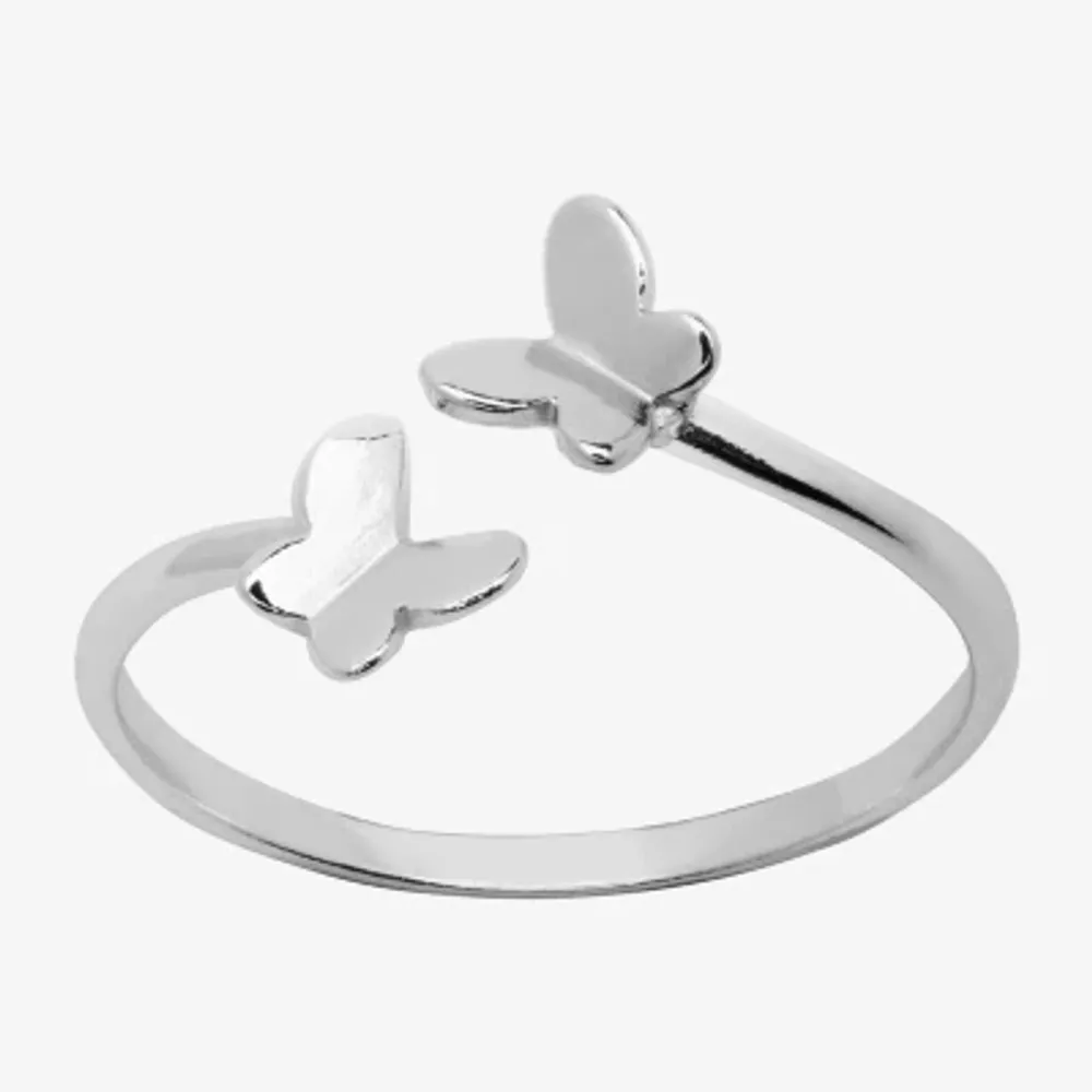 Itsy Bitsy Womens Sterling Silver Butterfly Bypass Delicate Band