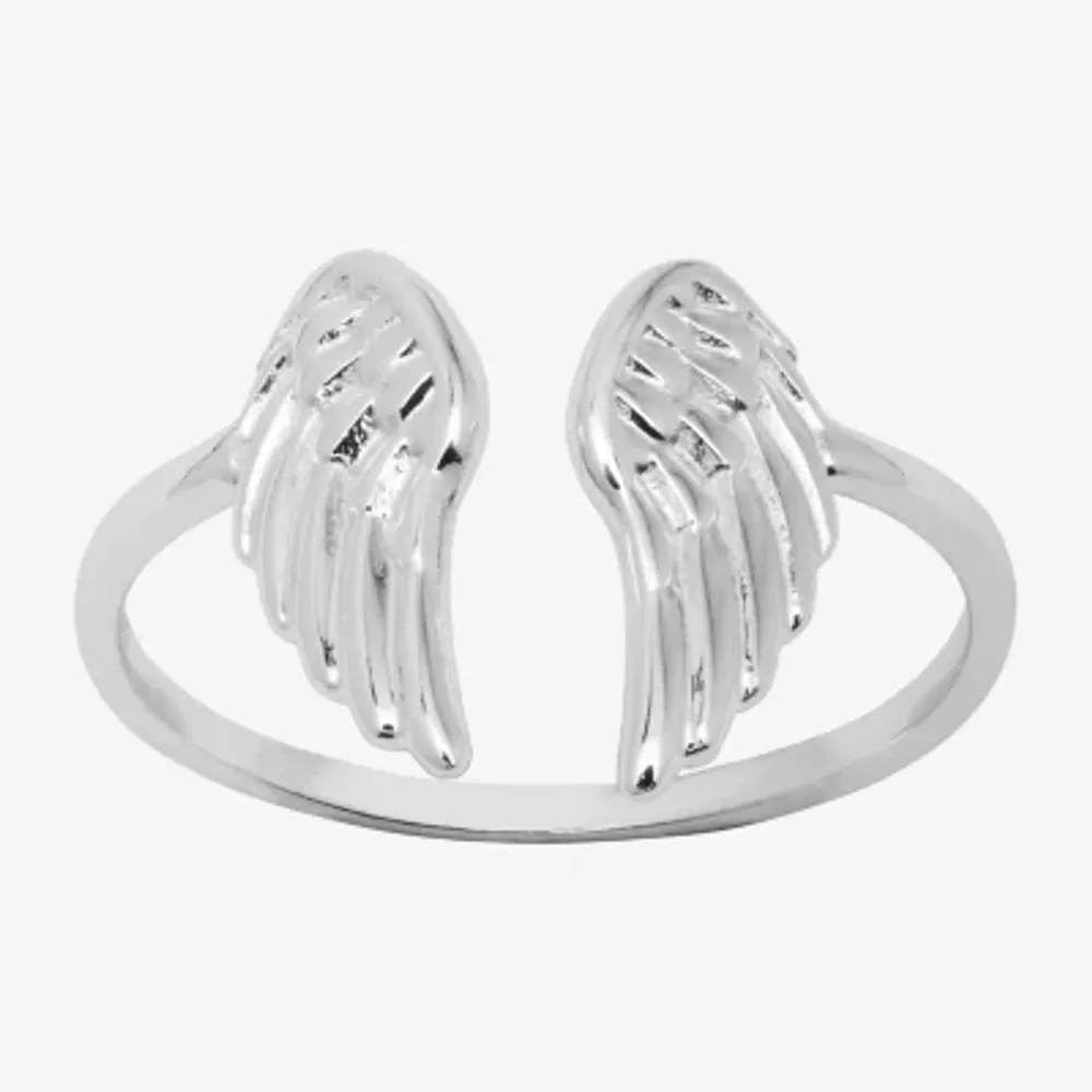 Silver Treasures Womens Sterling Silver Wing Hypoallergenic Delicate Band