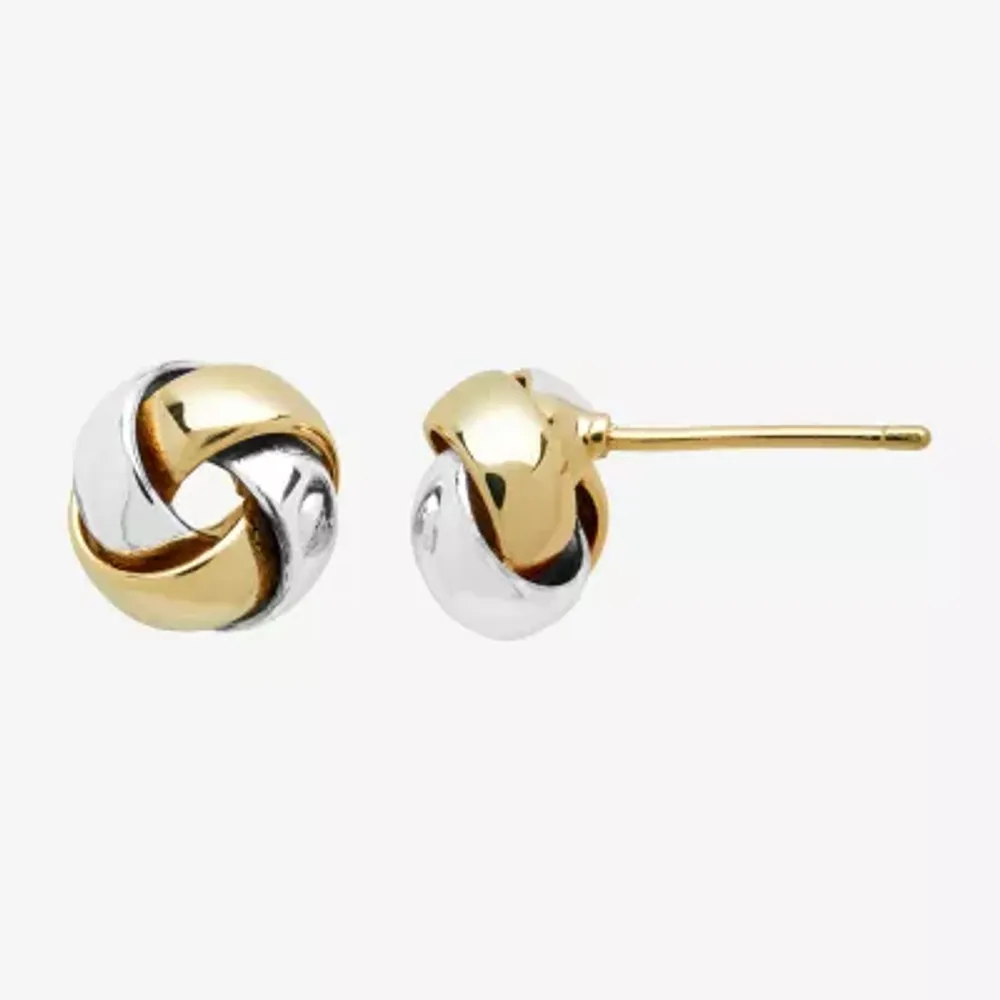 Silver Reflections Silver Reflections 14K Gold Over Brass 10mm Knot Stud Earrings