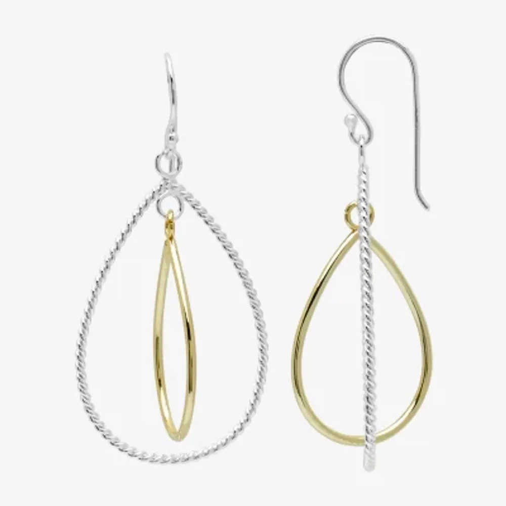 Silver Reflections Orbital Rope Twist Womens Pure Silver Over Brass Hypoallergenic Drop Earrings