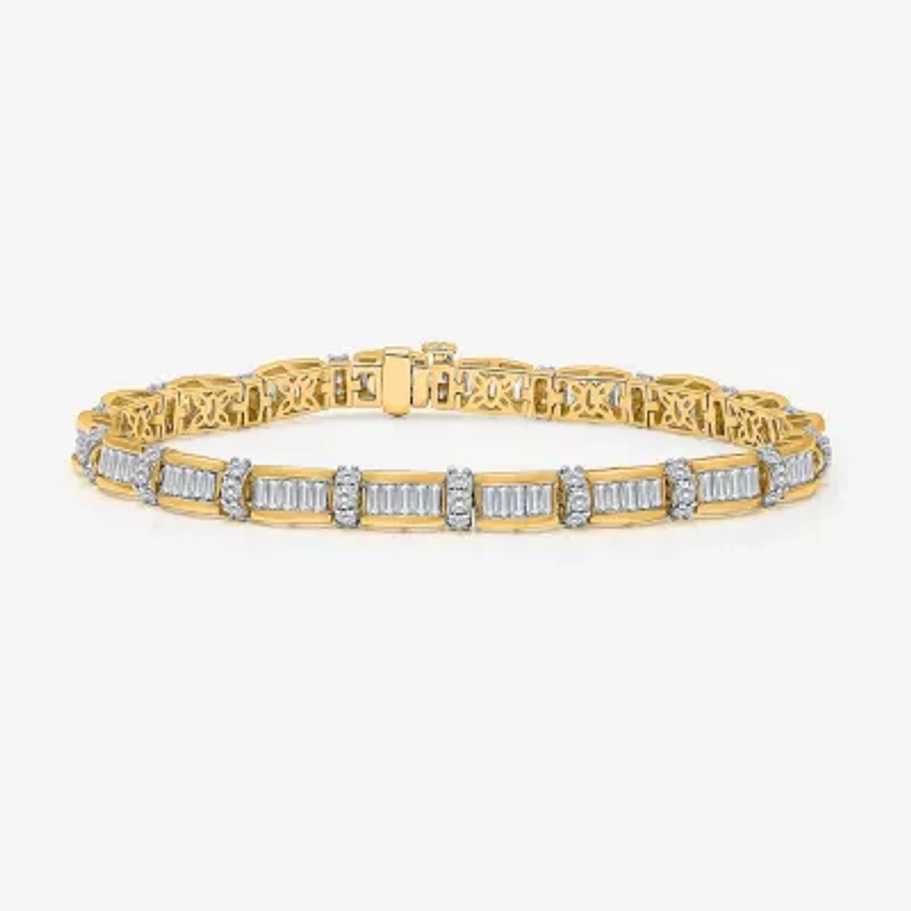 (I / I1) Womens 10K White Gold 7.25 Inch Link Bracelet