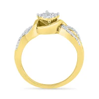 Promise My Love Womens 1/ CT. T.W. Natural Diamond Sterling Silver Round Side Stone Ring