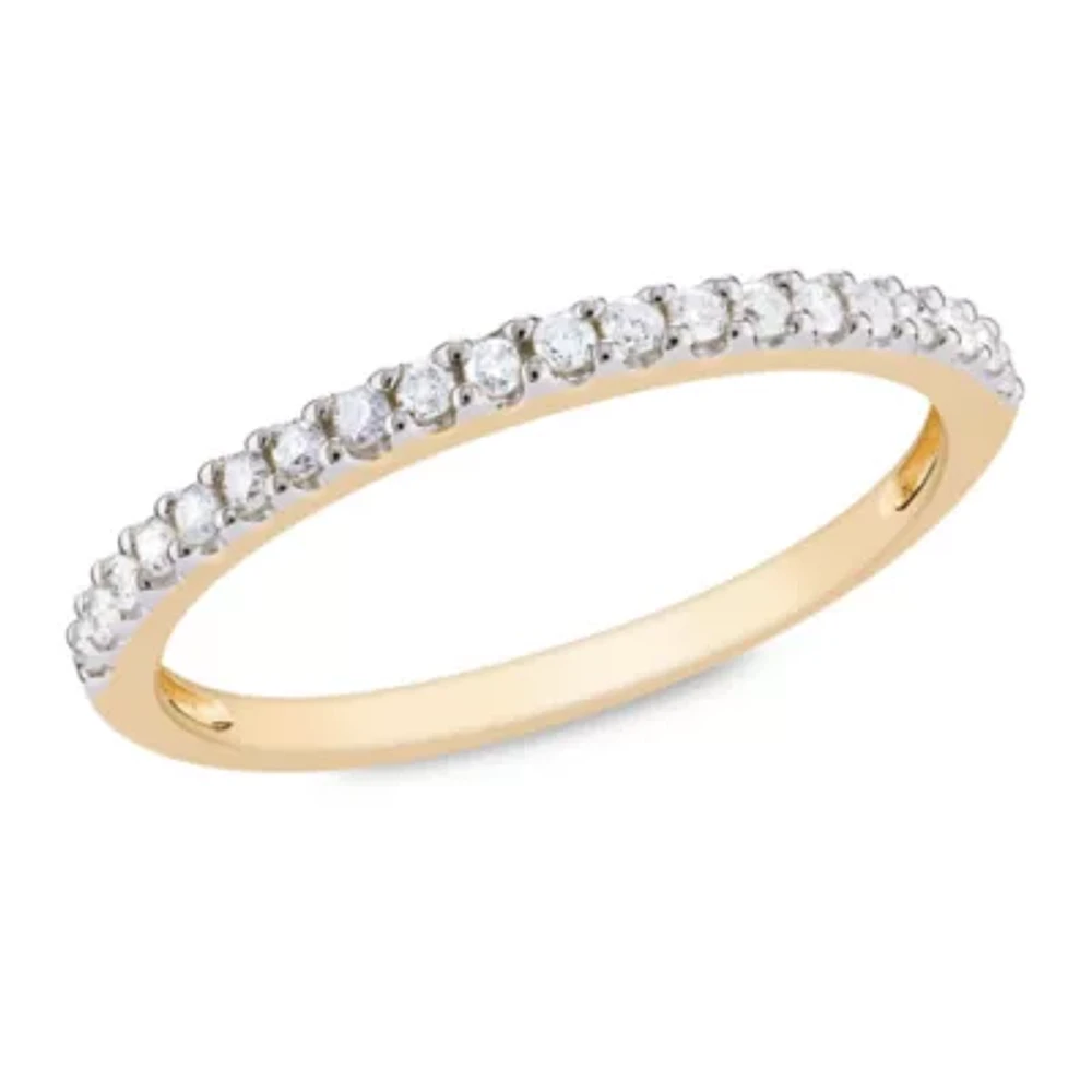 Womens 1/5 CT. Natural White Diamond 10K Gold Wedding Band