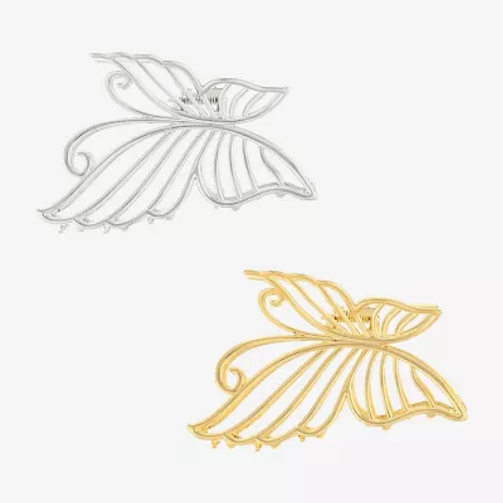 Arizona Gold Tone & Silver Tone Butterfly 2-pc. Hair Clip