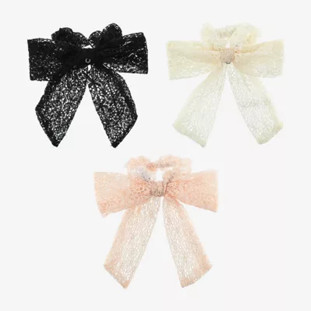 Arizona 3-pc. Multi Lace Bow Scrunchie Hair Ties