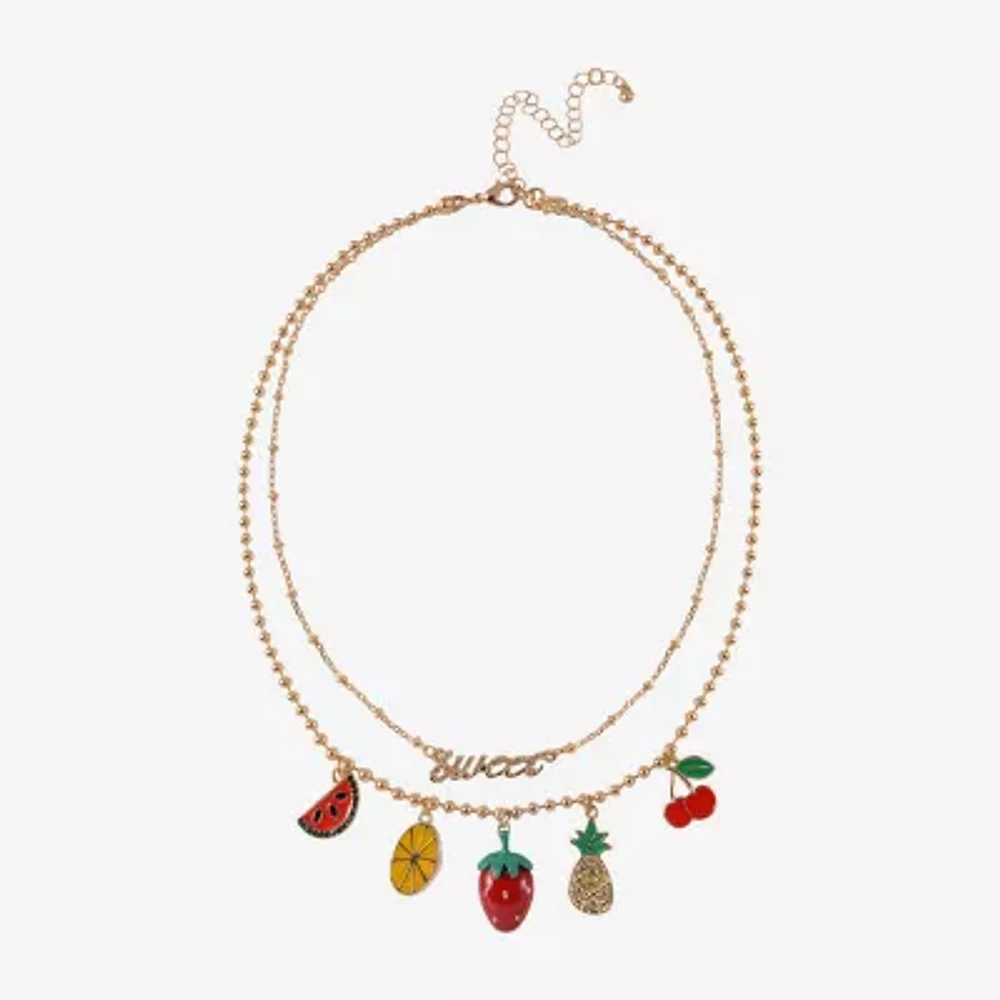 Arizona Fruit Charms Womens 16 Inch Strand Necklace