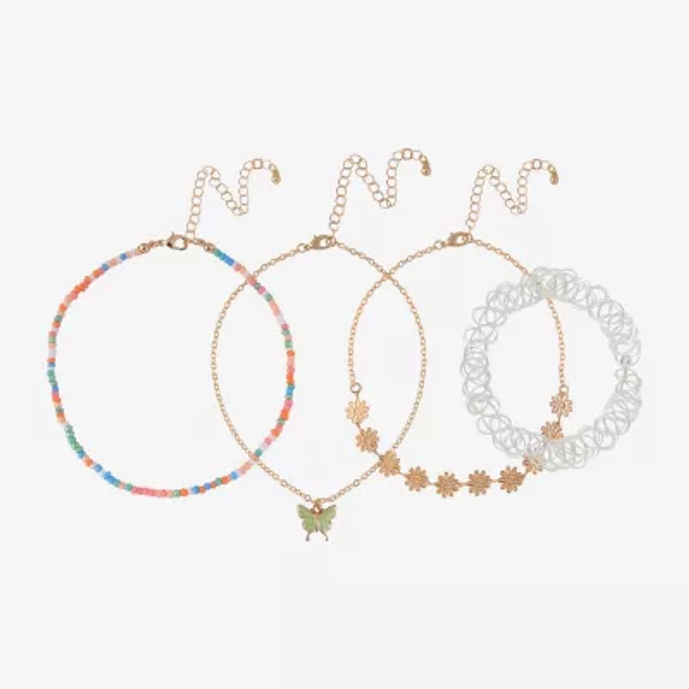 Arizona Womens Butterfly Flower 4-pc. Necklace Set